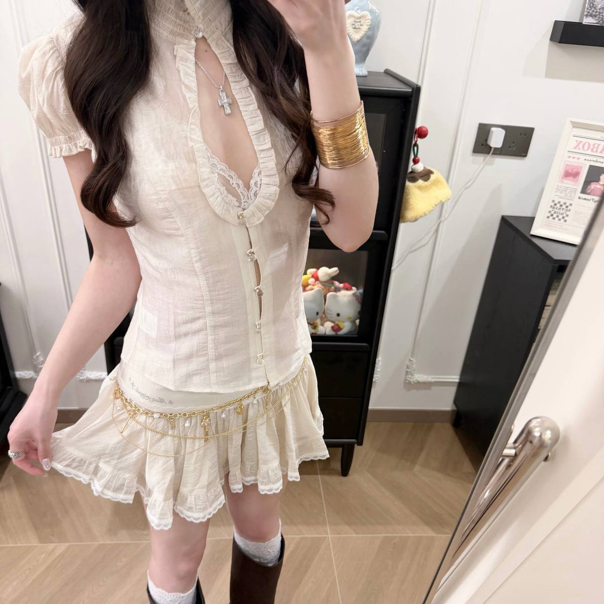 Fitted Top And High-waisted