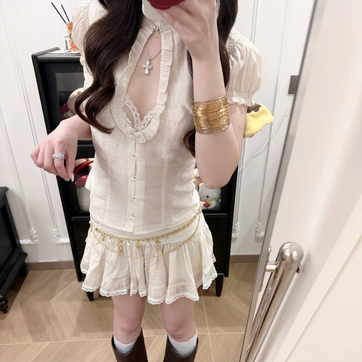 Fitted Top And High-waisted