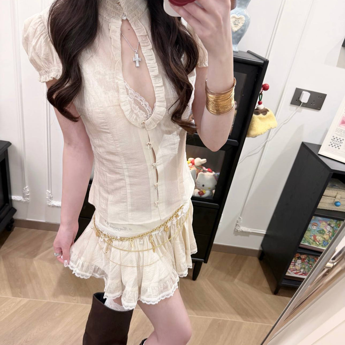 Fitted Top And High-waisted