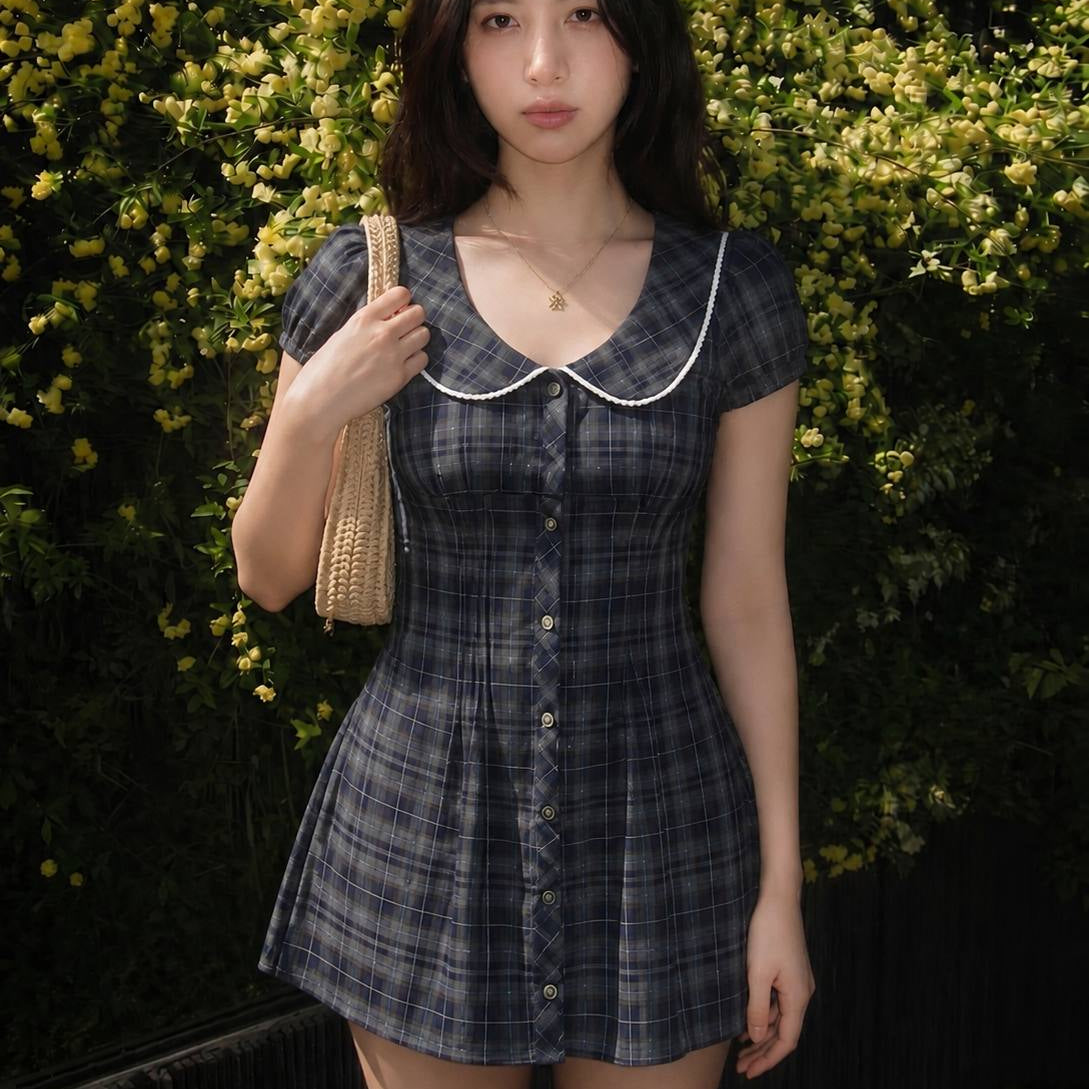 Doll-collar Plaid