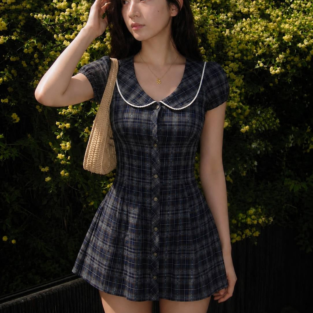 Doll-collar Plaid
