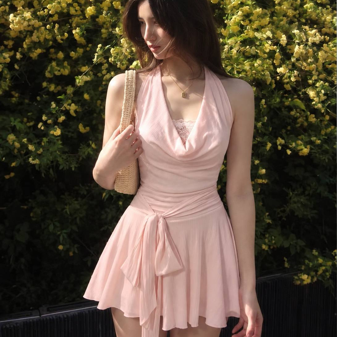 Two-piece Dress With A Tie Belt