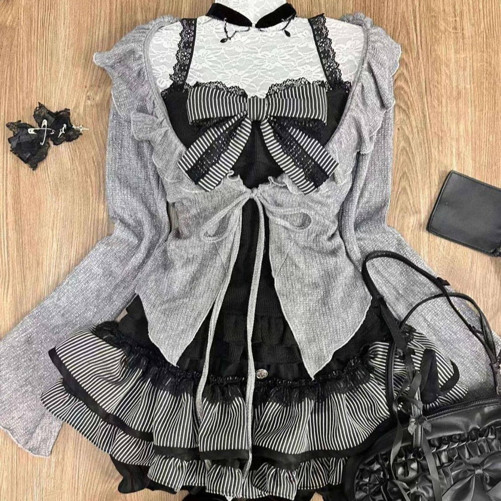Victorian Gothic Bow & Ruffle