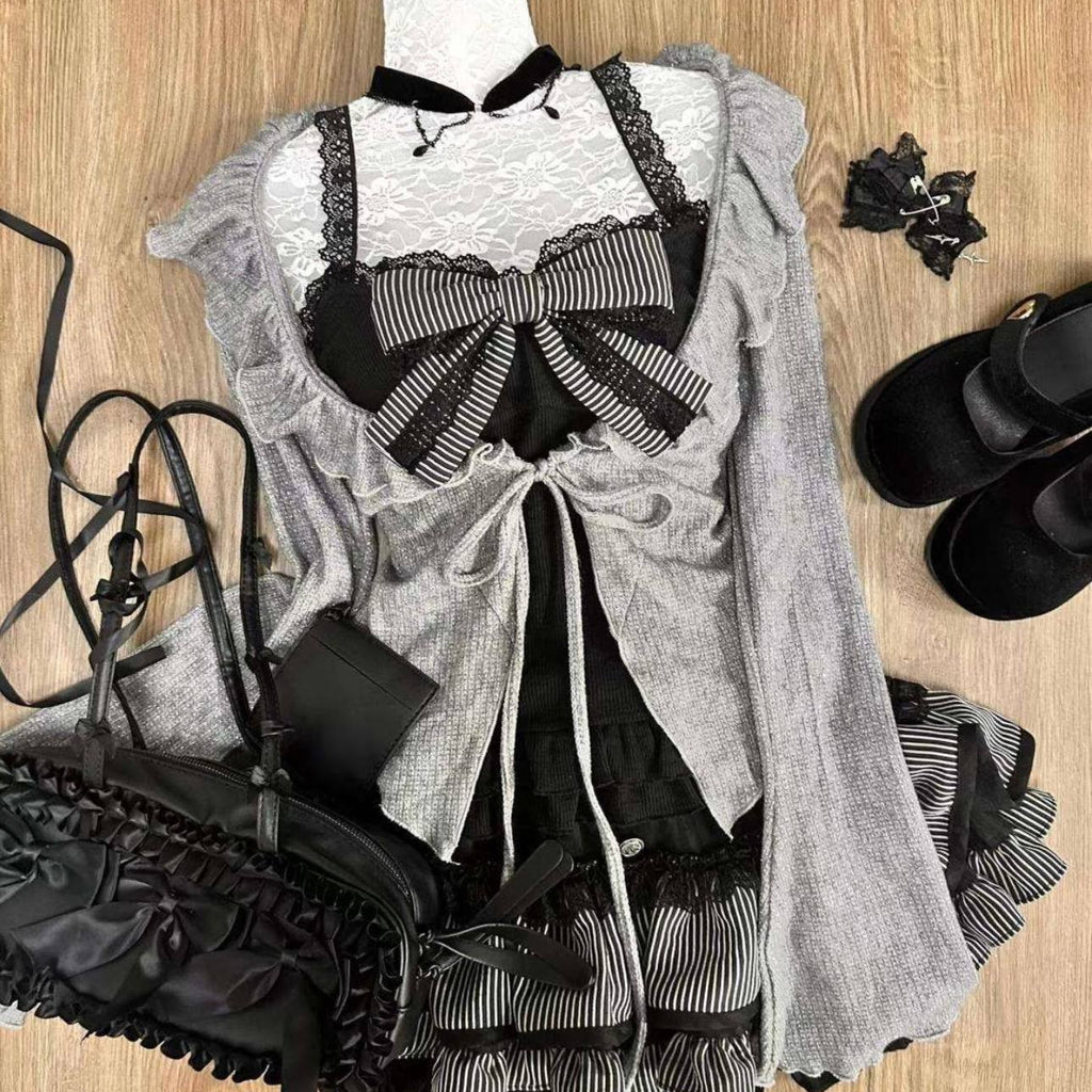 Victorian Gothic Bow & Ruffle