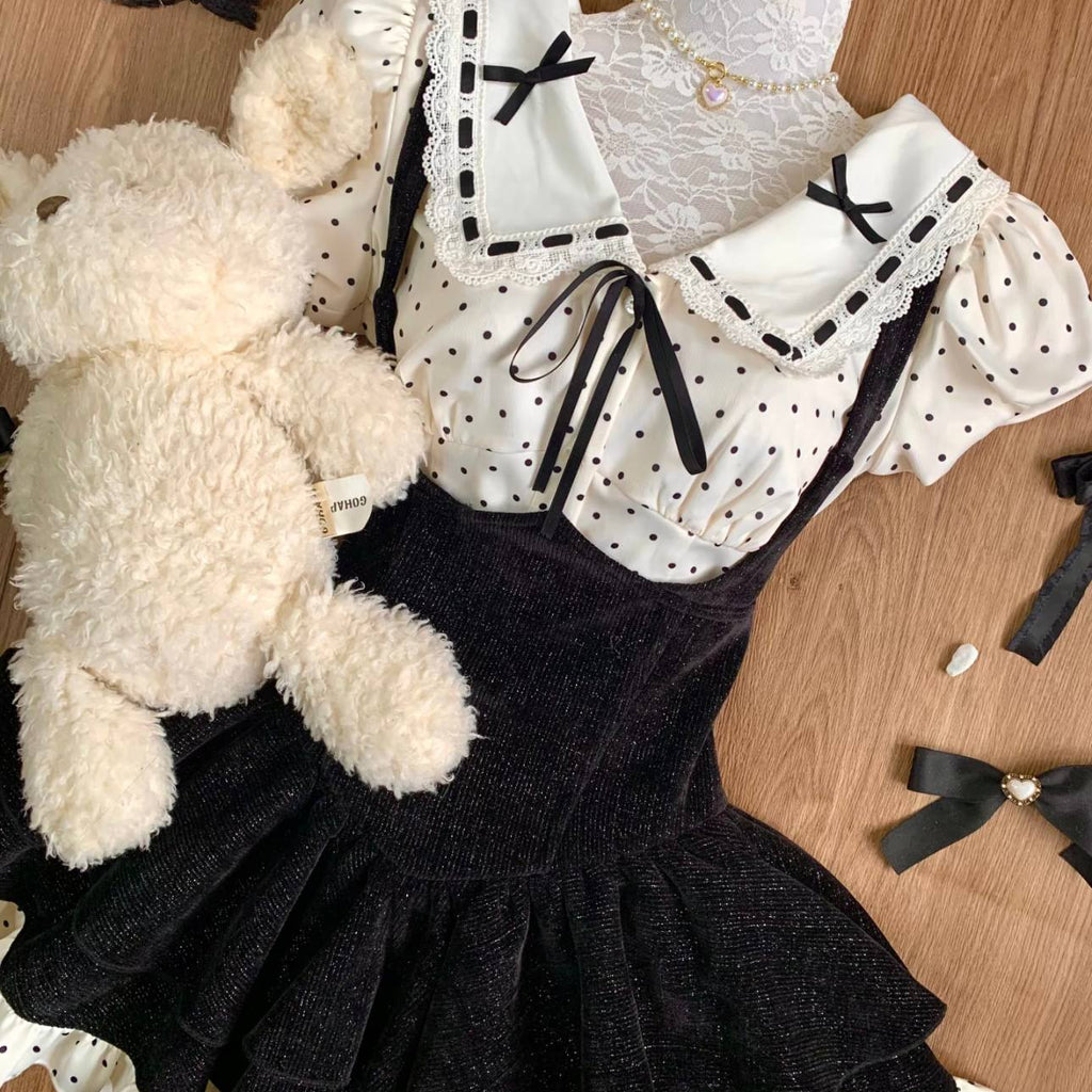 Black Bow Polka Dot