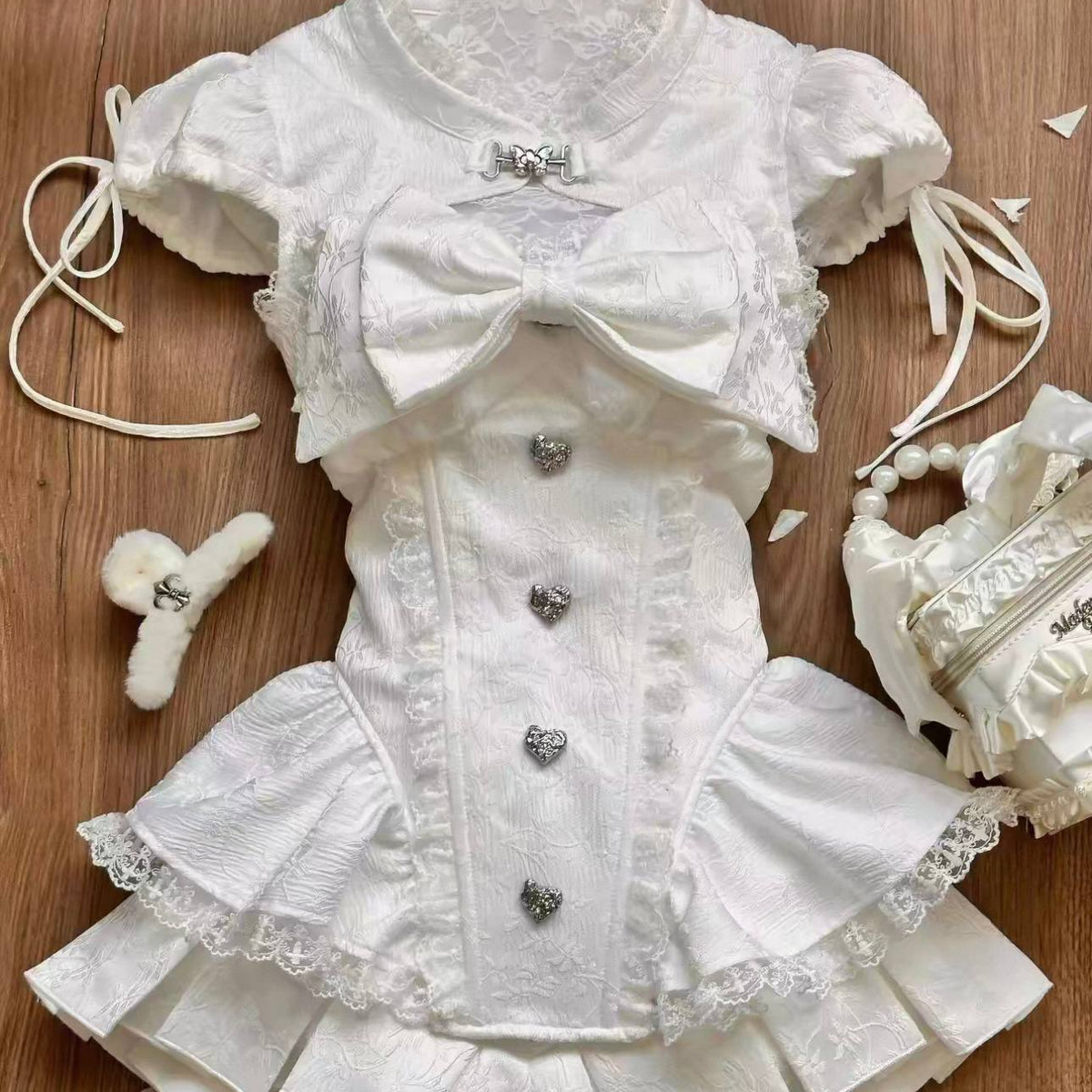 White Lace Bow