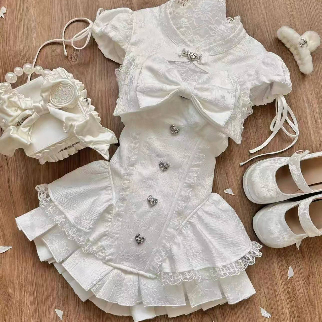 White Lace Bow