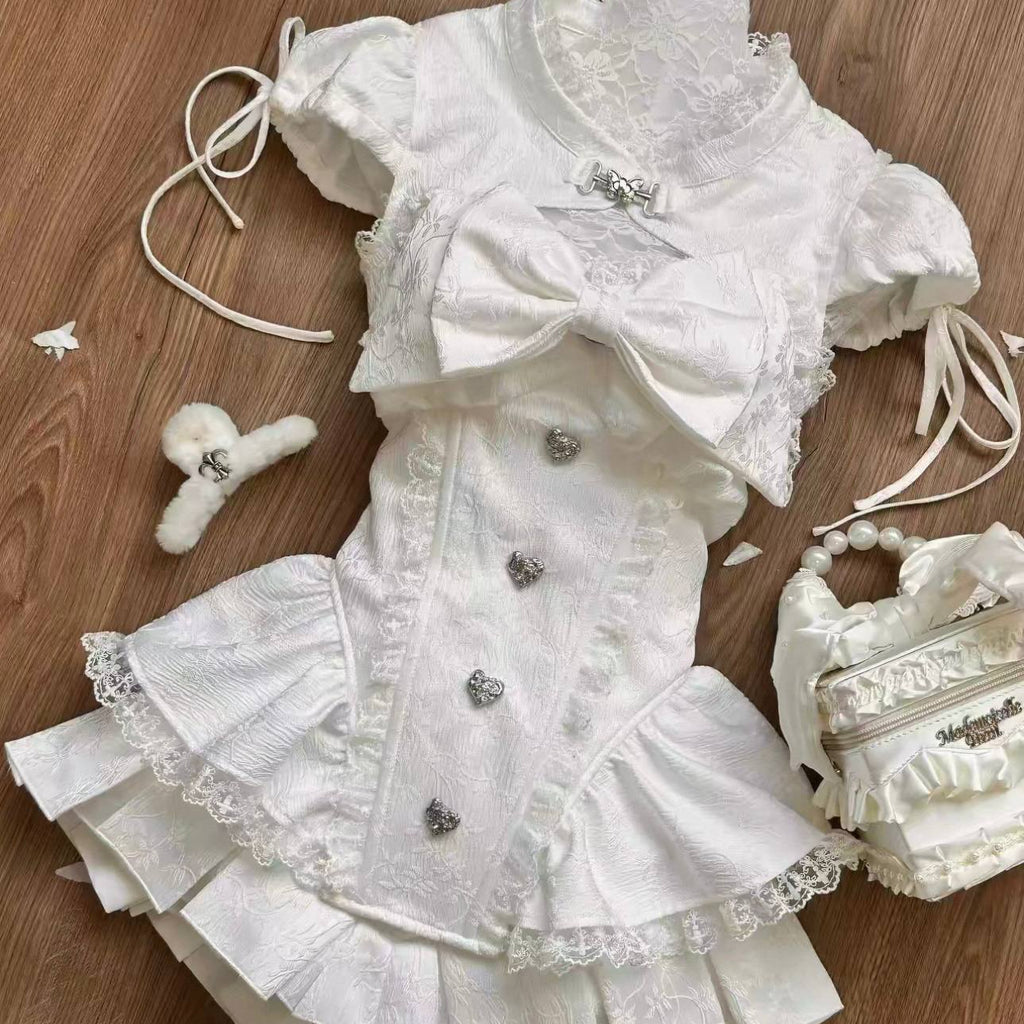White Lace Bow