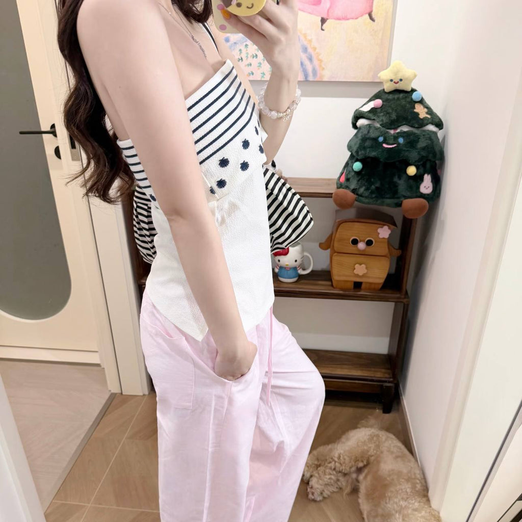 Shirped knit Strapless top