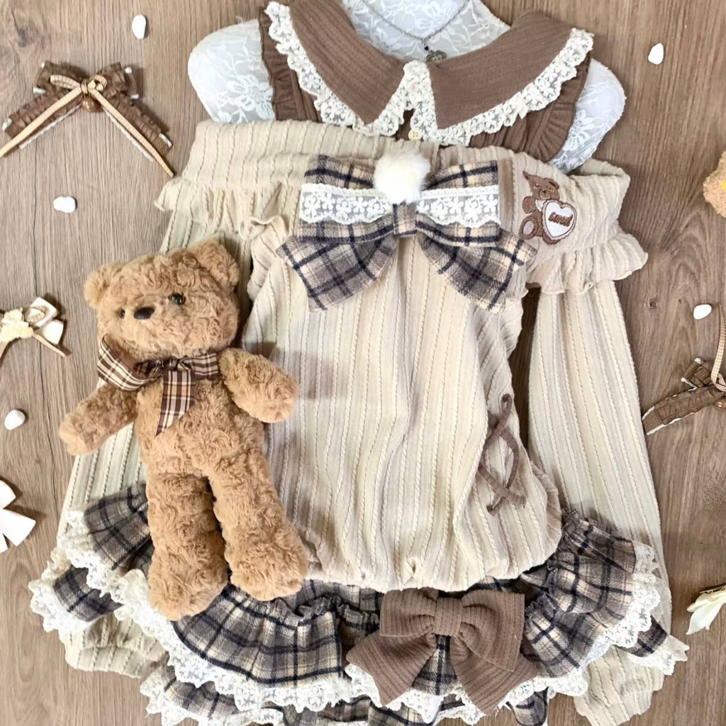 Plaid Bow Ruffle