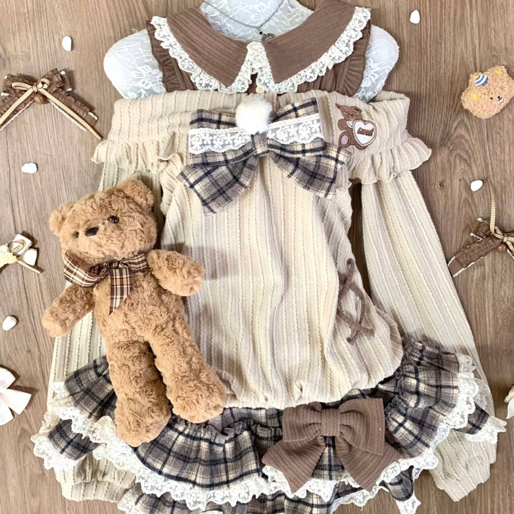 Plaid Bow Ruffle
