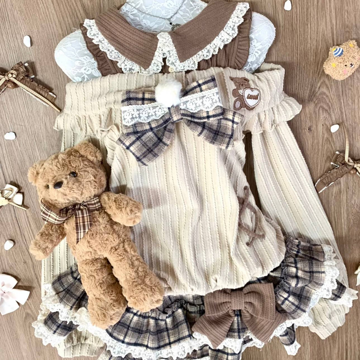 Plaid Bow Ruffle