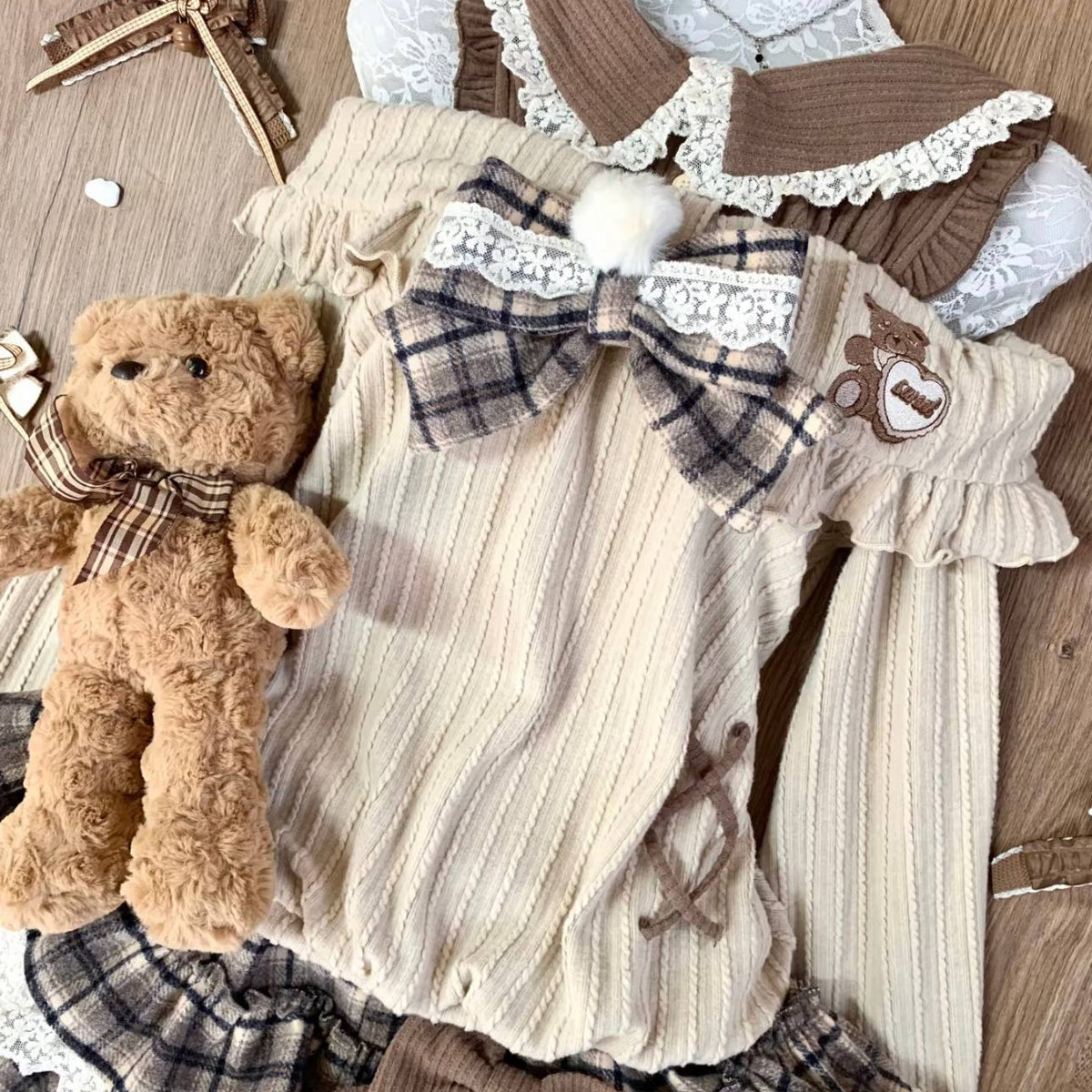 Plaid Bow Ruffle