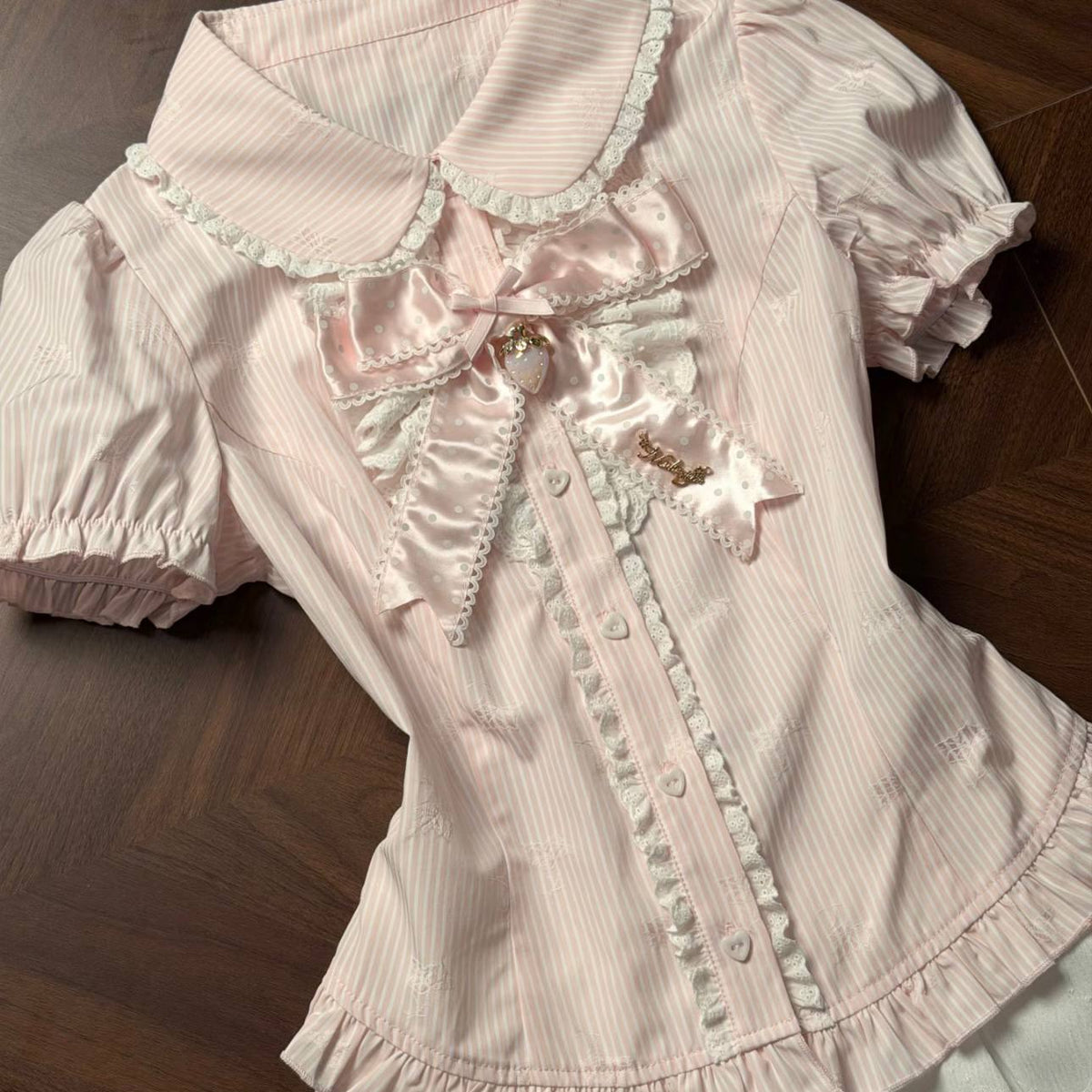 White Ruffle Blouse Mini Skirt