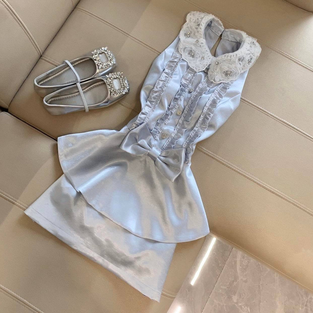Embroidered And Rhinestone-studded