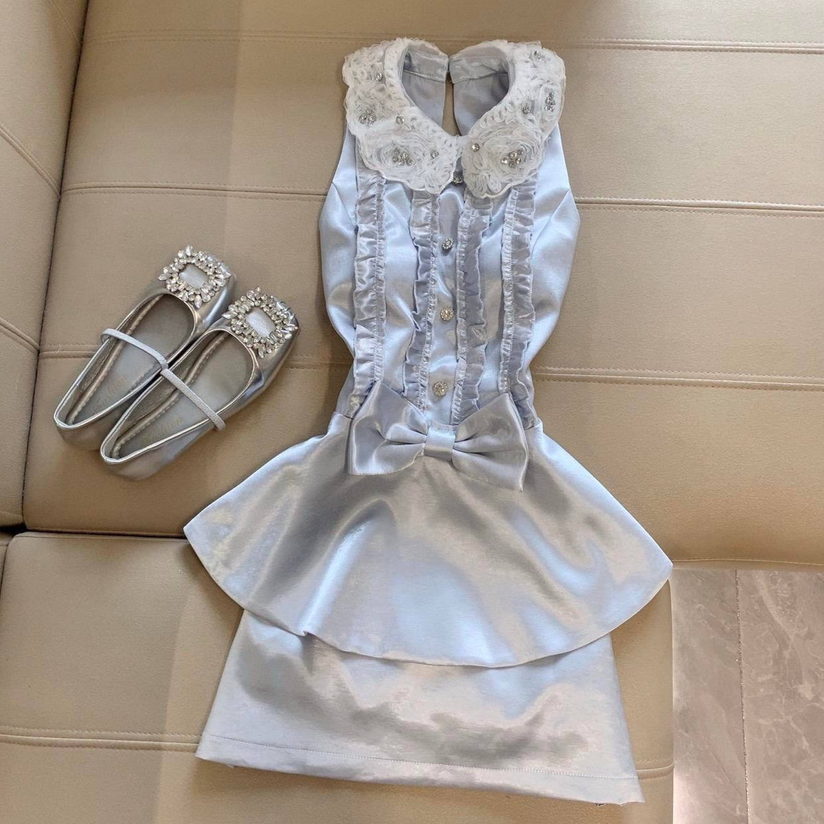Embroidered And Rhinestone-studded