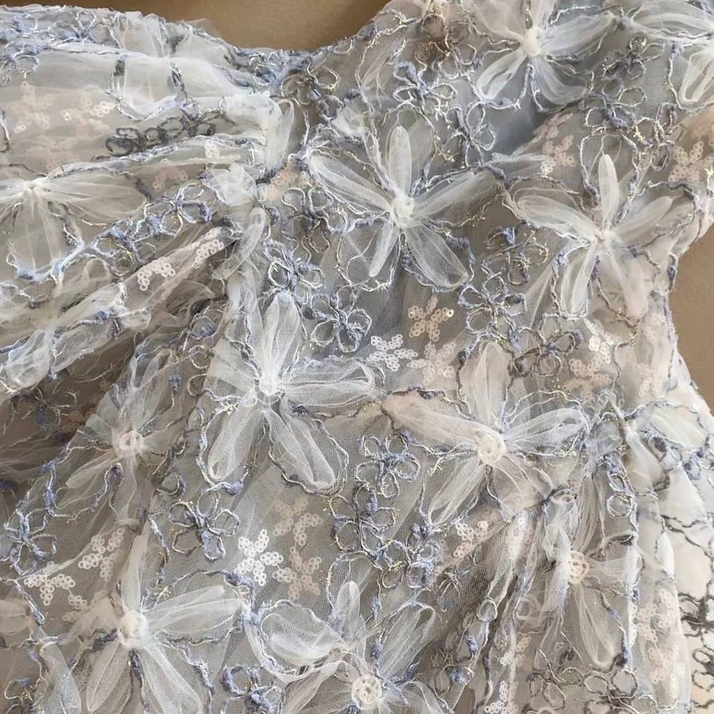 Floral Sleeveless Banquet Polyester Fabric