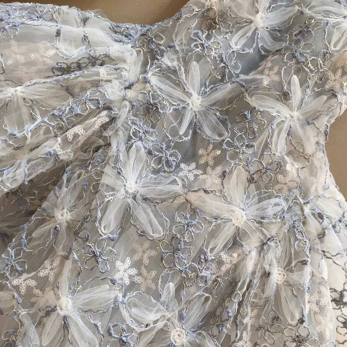 Floral Sleeveless Banquet Polyester Fabric