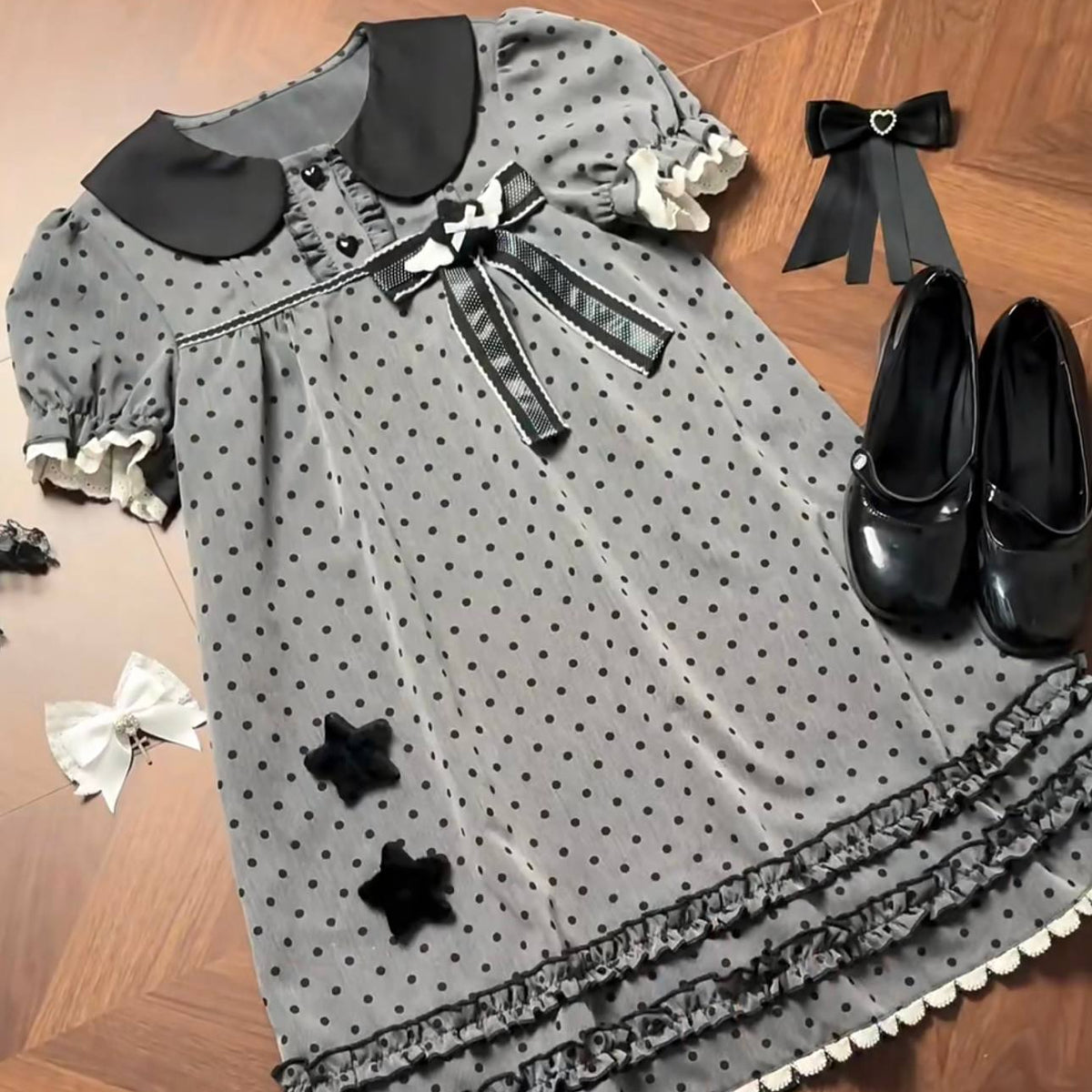 Gray Polka-dot