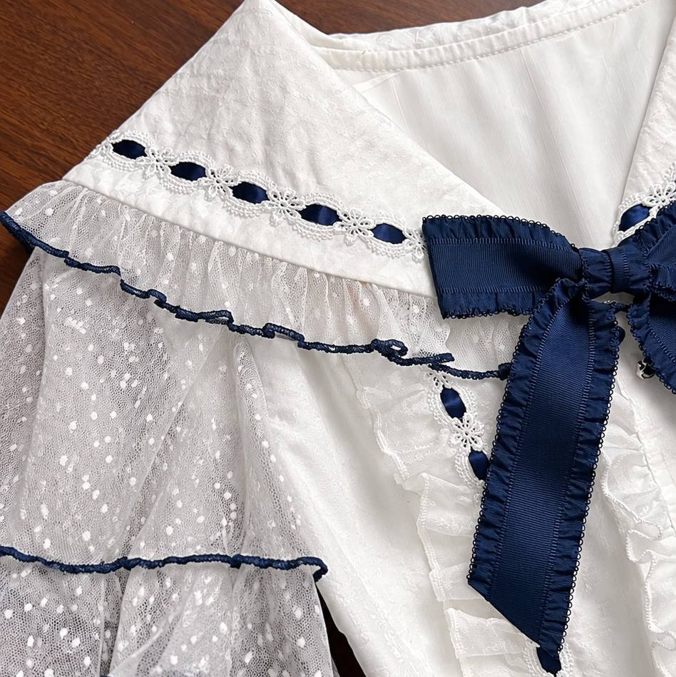 Navy Blue Lead-bird Embroidered