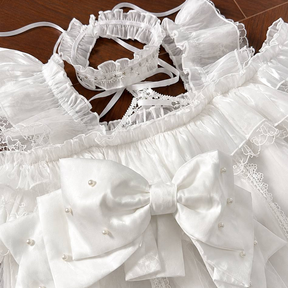White dress With A Big Bow