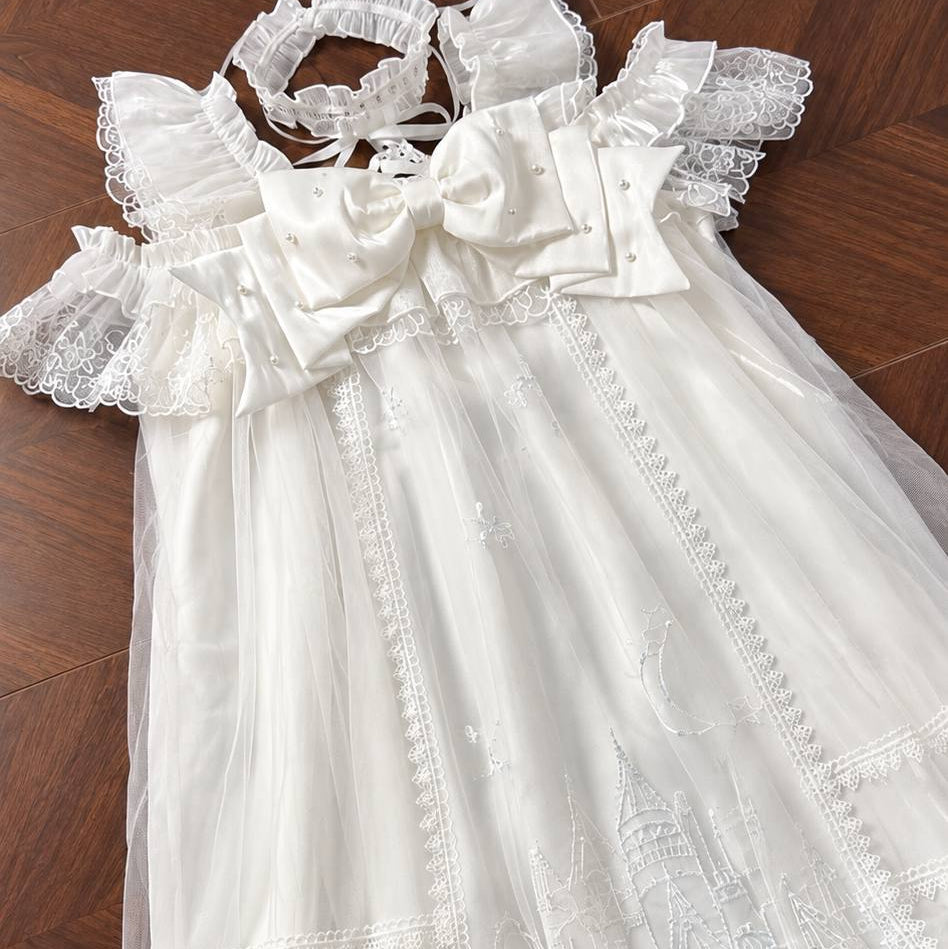 White dress With A Big Bow