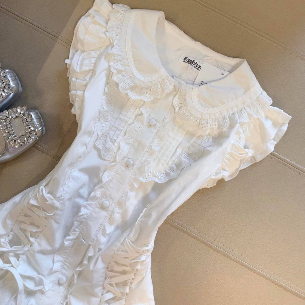 Lace Trimmed Ruffle