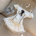 Off-shoulder Bowknot Ruffle