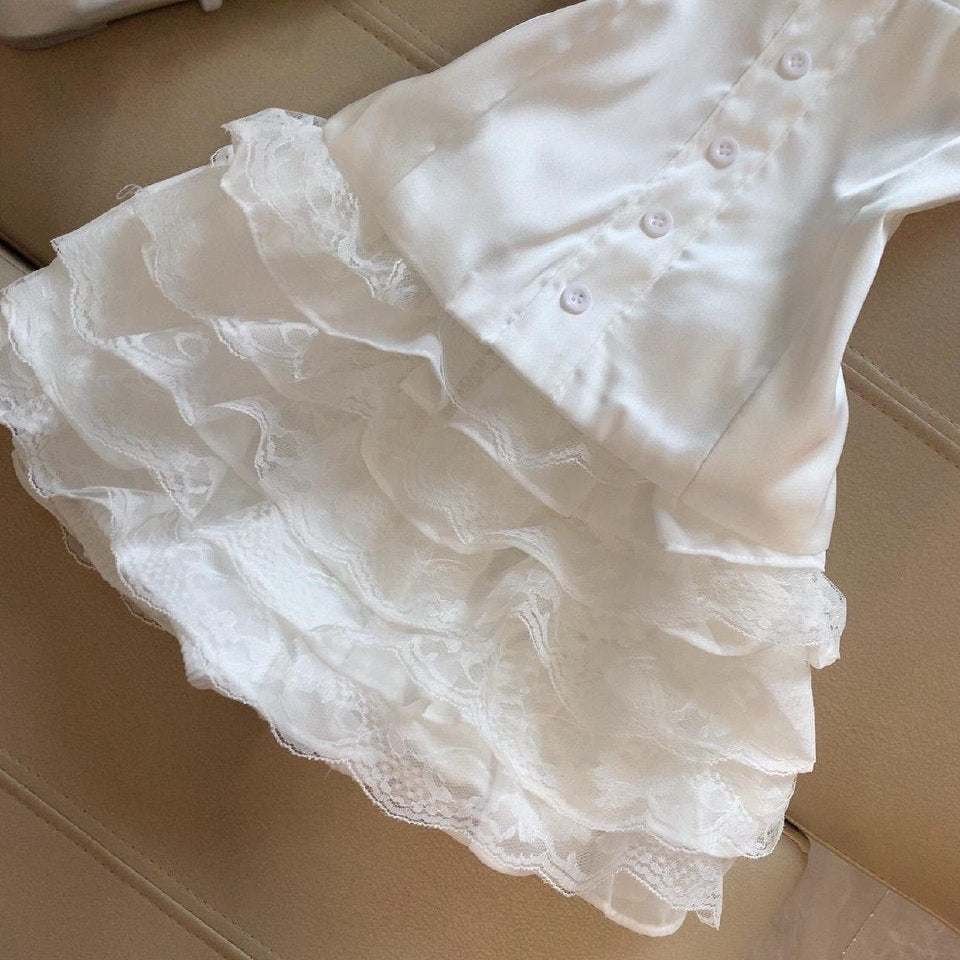 Bow-tie Off-shoulder Sleeveless Lace-panel