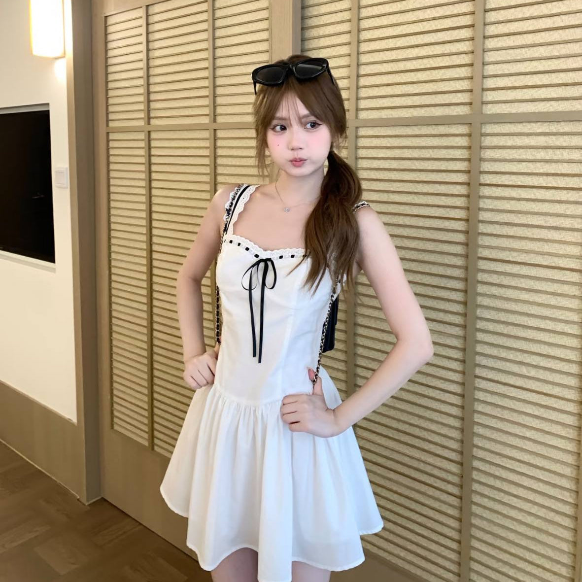 Girl's Tencel Slip Dress With A Bow Detail