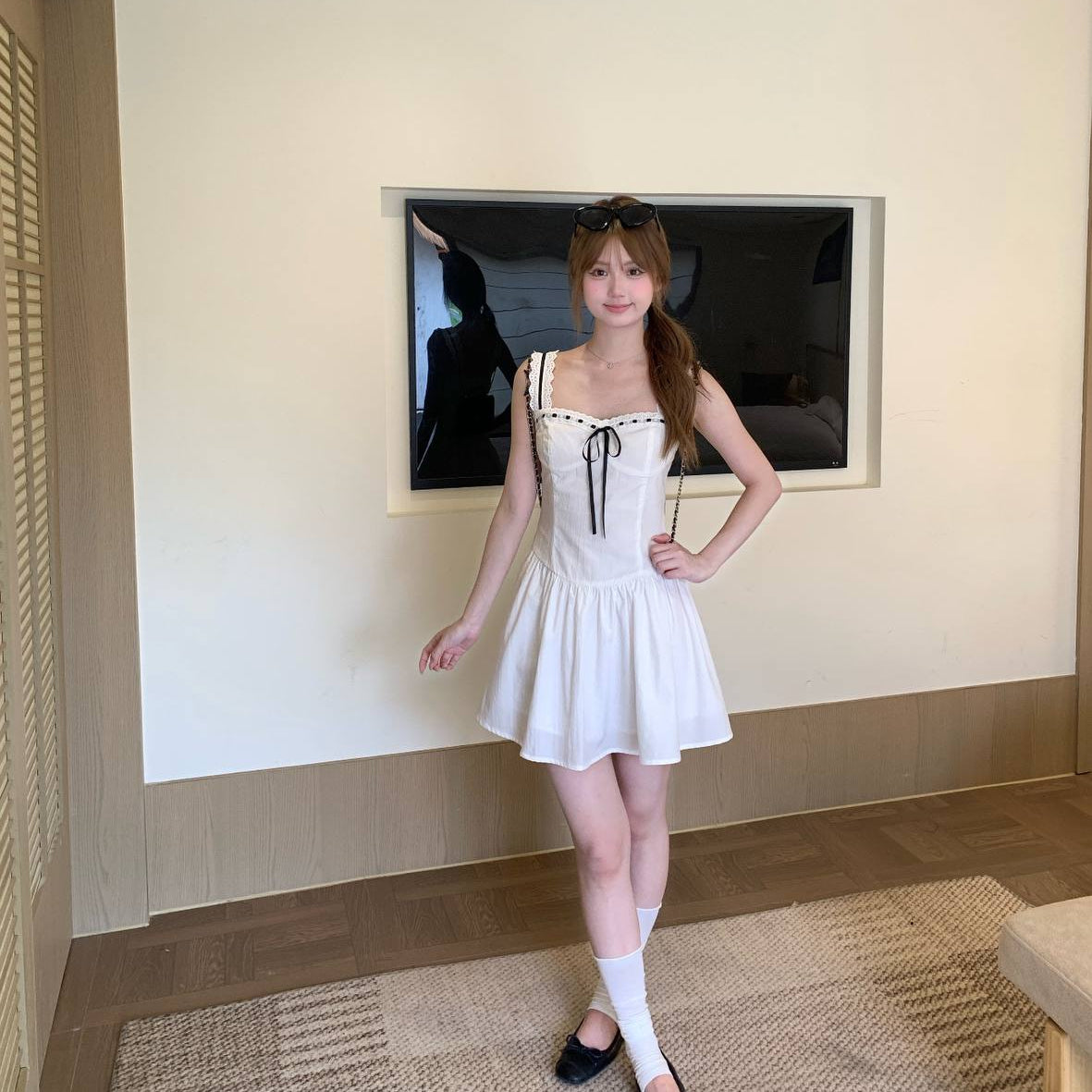 Girl's Tencel Slip Dress With A Bow Detail
