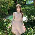 Lace-embroidered Patchwork Doll-collar Dress