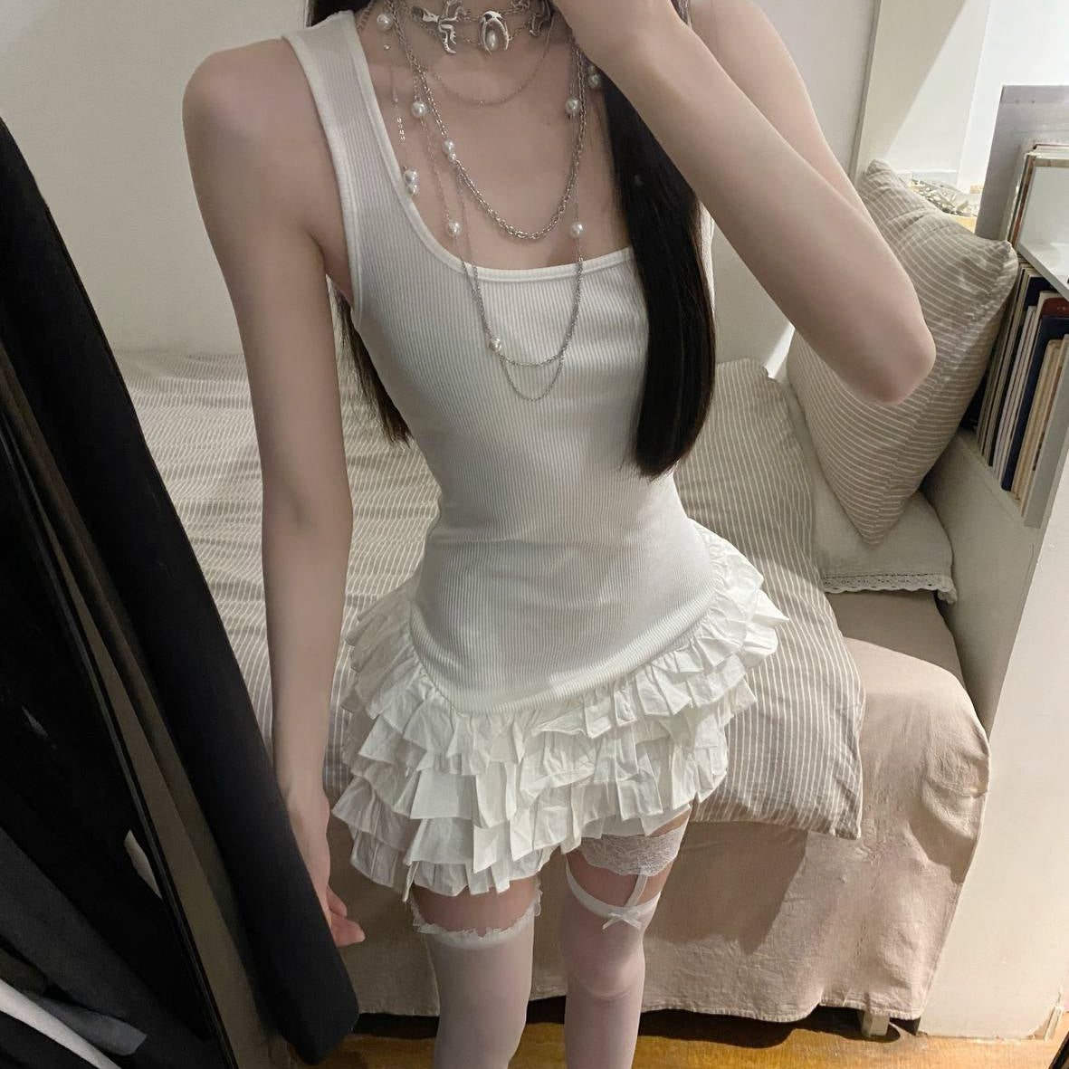 White Lace Slip Dress