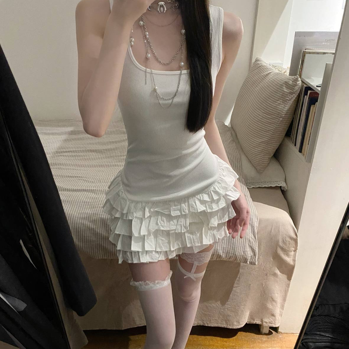 White Lace Slip Dress