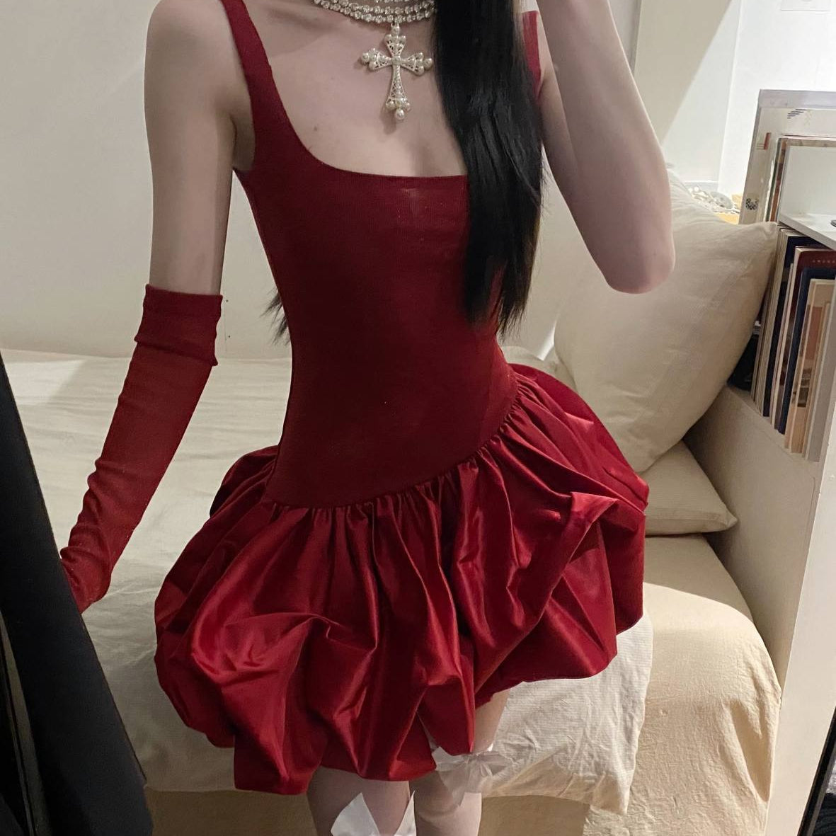 Red Slim-Fit Dress
